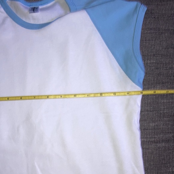 New NWOT Y2K American Apparel OG raglan Cap Sleeve Baby Style Tee T 2 tone L - Picture 5 of 6